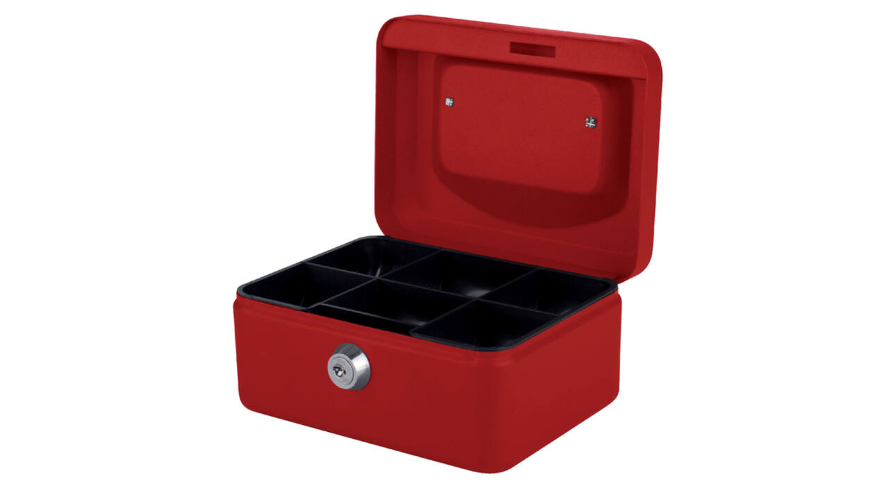 Geldkist Quantore 150x115x80mm rood