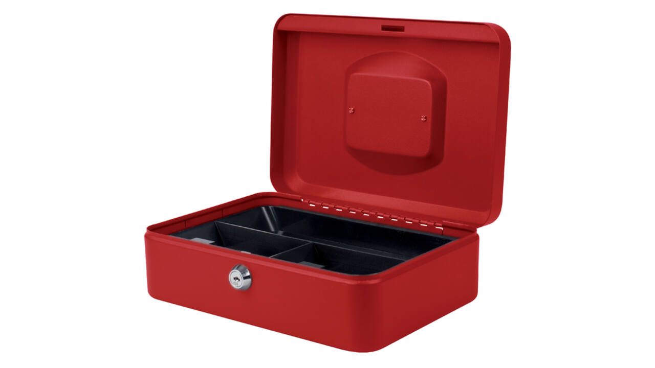 Geldkist Pavo 250x180x90mm rood
