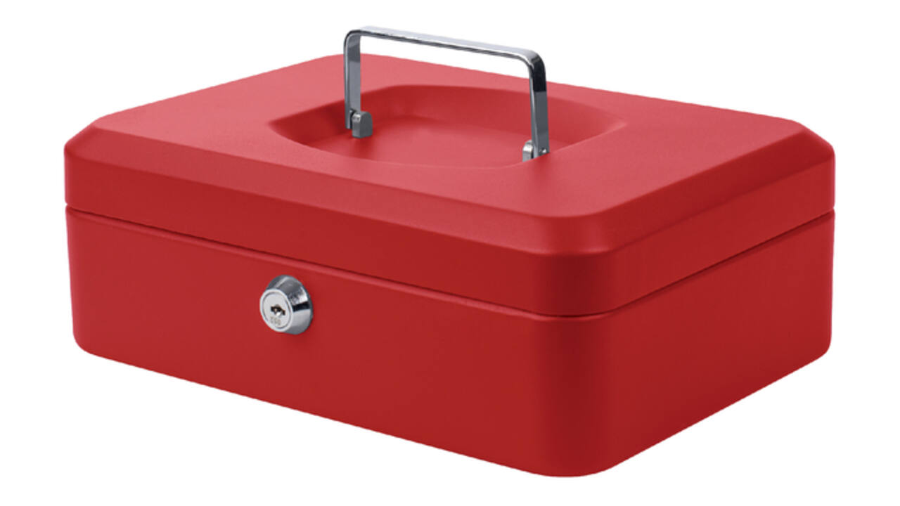 Geldkist Pavo 250x180x90mm rood