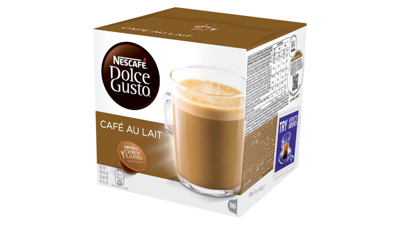 Koffiecups Dolce Gusto cafe au lait 16 stuks