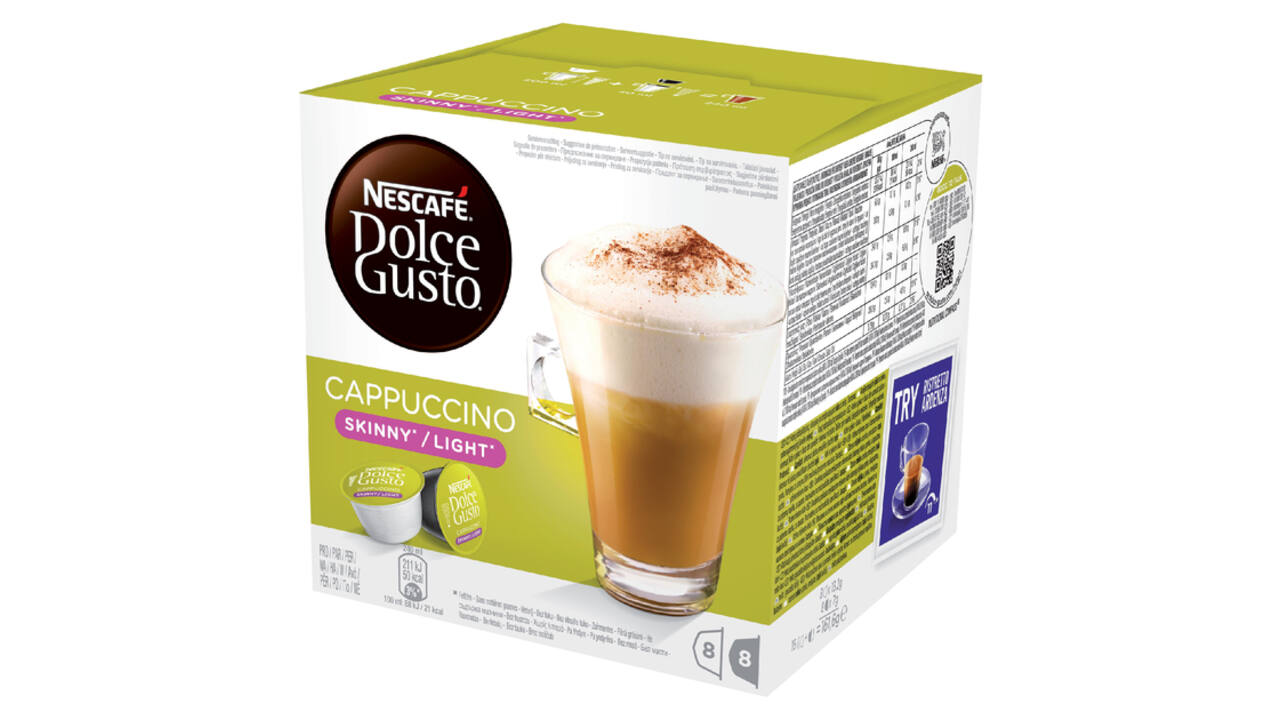 Koffiecups Dolce Gusto cappuccino light 16 stuks voor 8 kopjes