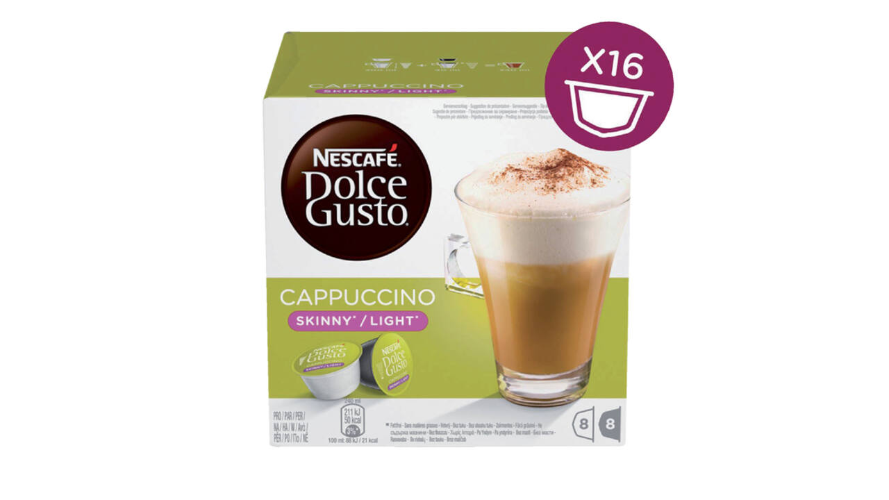 Koffiecups Dolce Gusto cappuccino light 16 stuks voor 8 kopjes