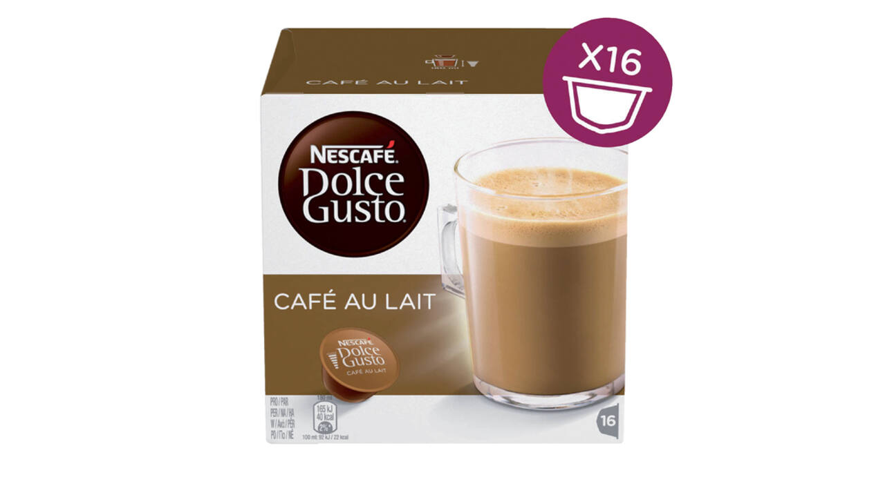 Koffiecups Dolce Gusto cafe au lait 16 stuks