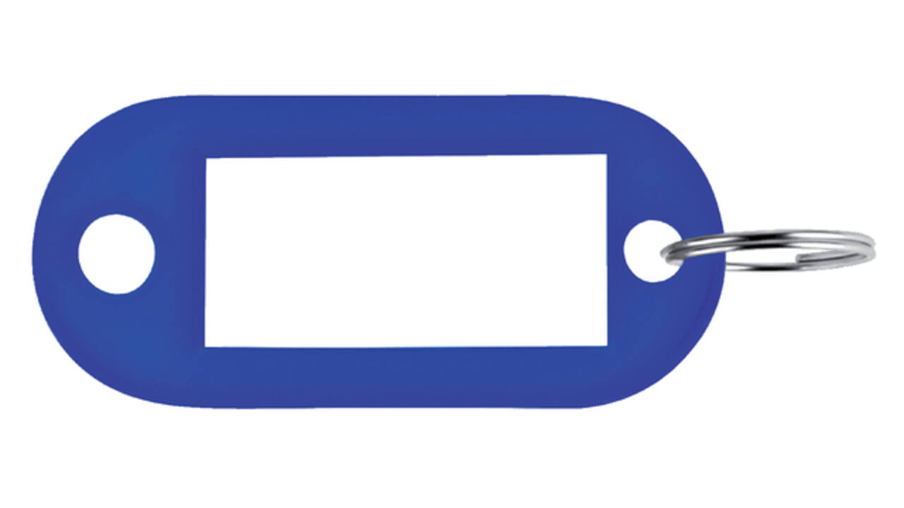Sleutellabel Pavo kunststof blauw 100 stuks