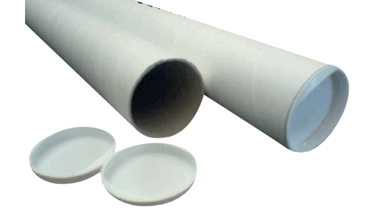 Verzendkoker CleverPack A3 330x50mm met doppen wit pak à 20 stuks