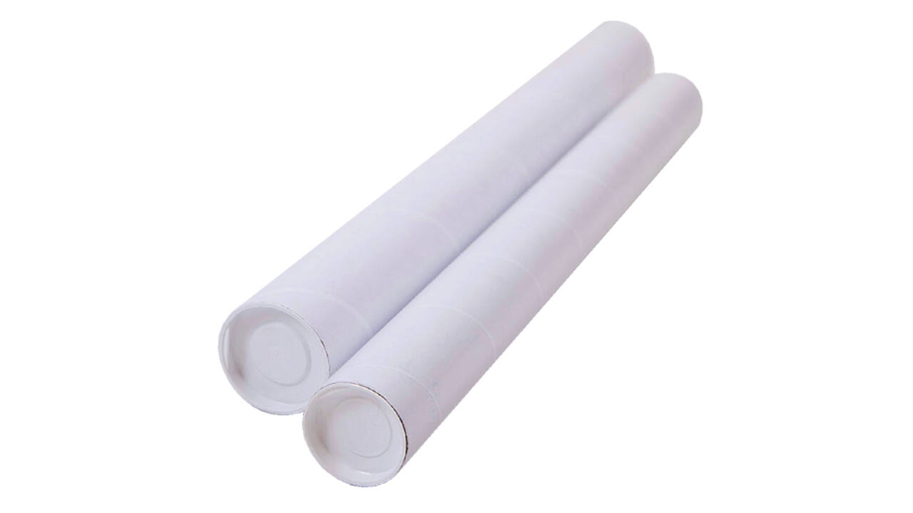 Verzendkoker CleverPack A2 450x50x1.5 met doppen wit pak à 20 stuks