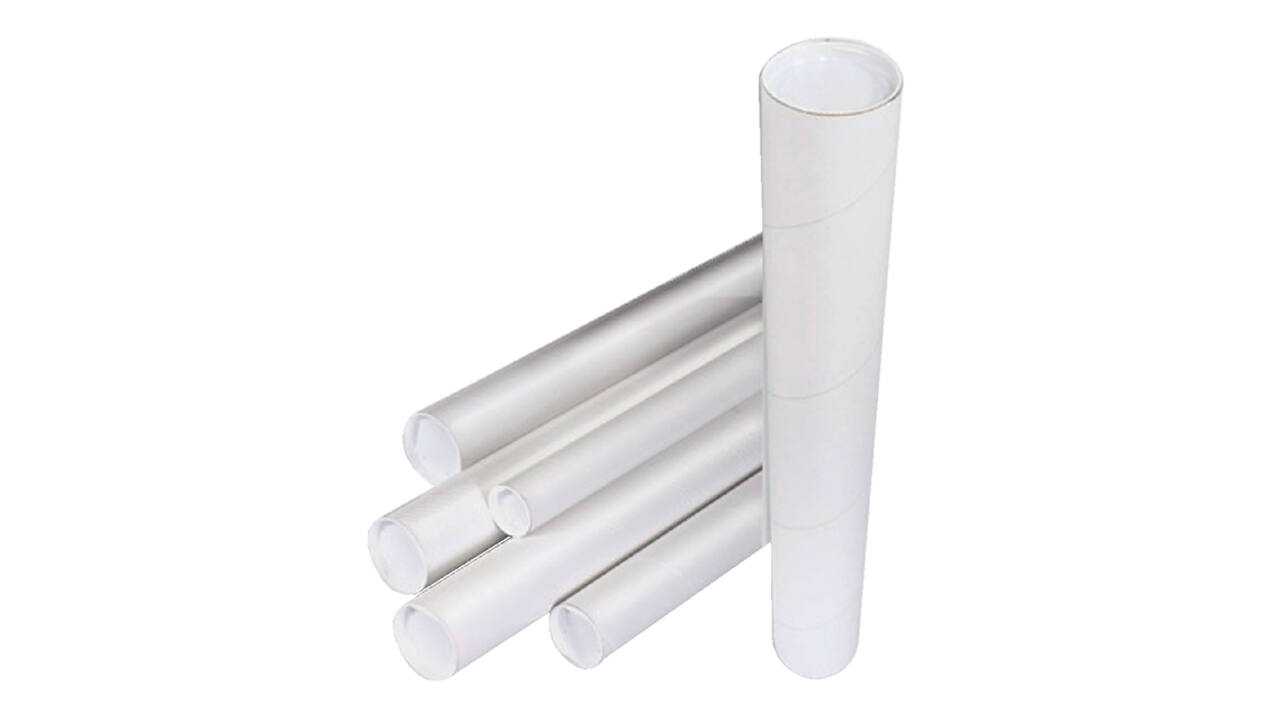 Verzendkoker CleverPack A2 450x50x1.5 met doppen wit pak à 20 stuks