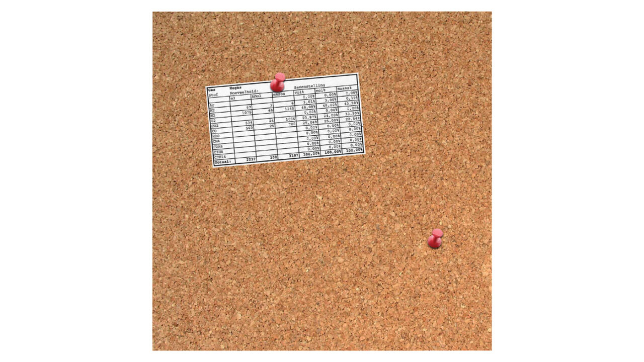Prikbord Desq 35x35cm kurk