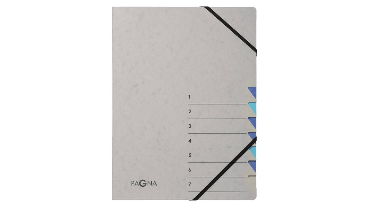 Sorteermap Pagna Easy A4 7 tabs lichtblauw / donkerblauw