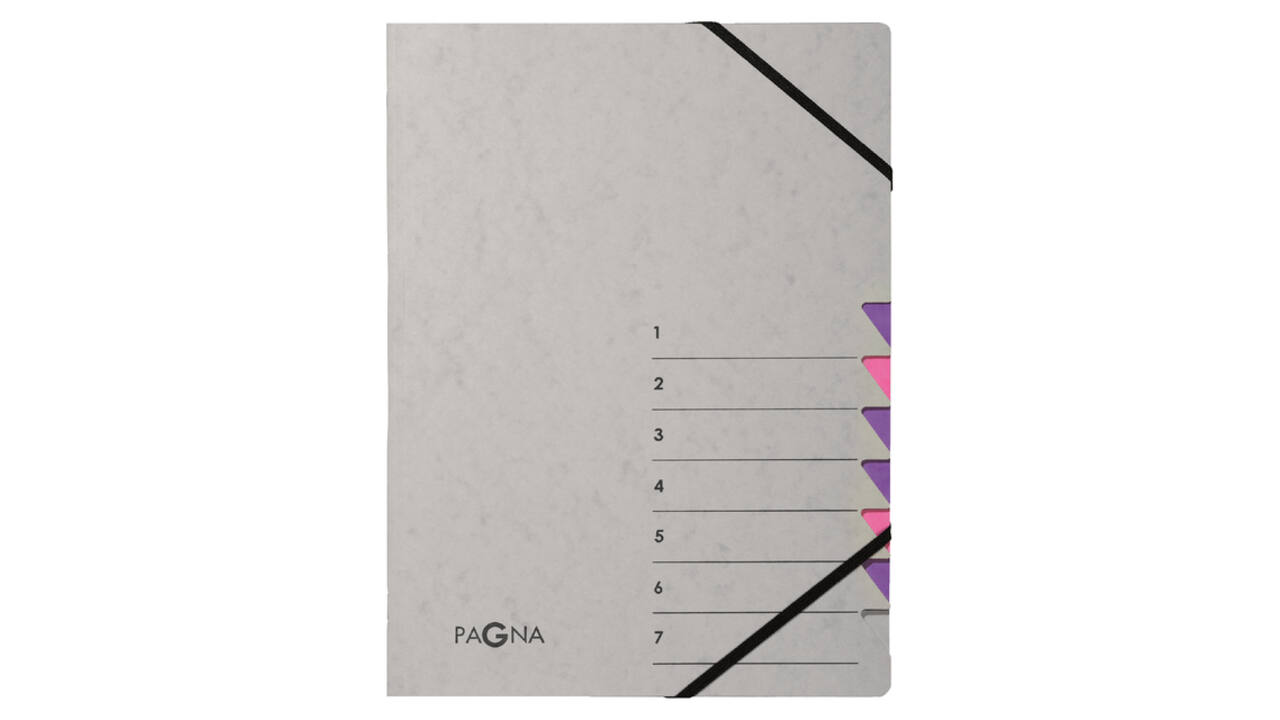 Sorteermap Pagna Easy A4 7 tabs paars lila