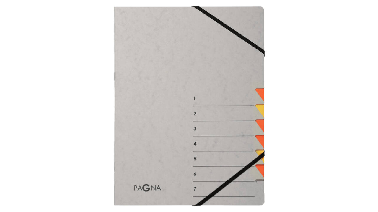 Sorteermap Pagna Easy A4 7 tabs geel/oranje