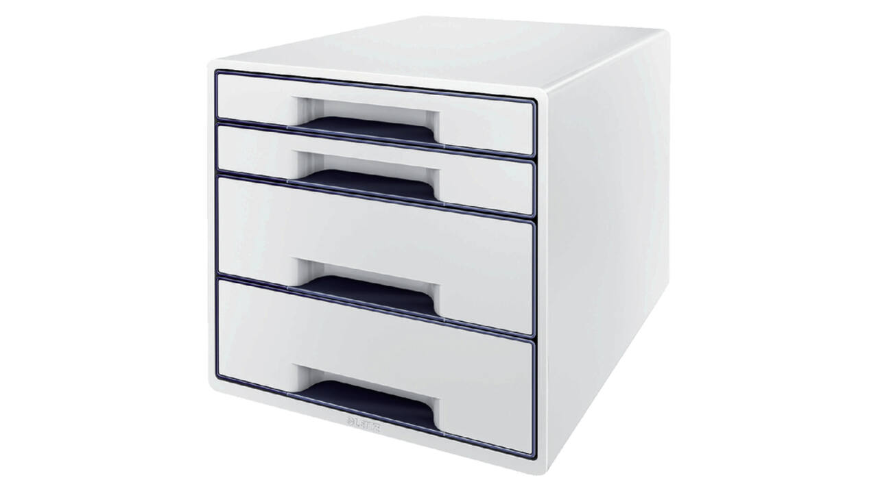 Ladenblok Leitz WOW CUBE A4 maxi 4 laden wit/grijs