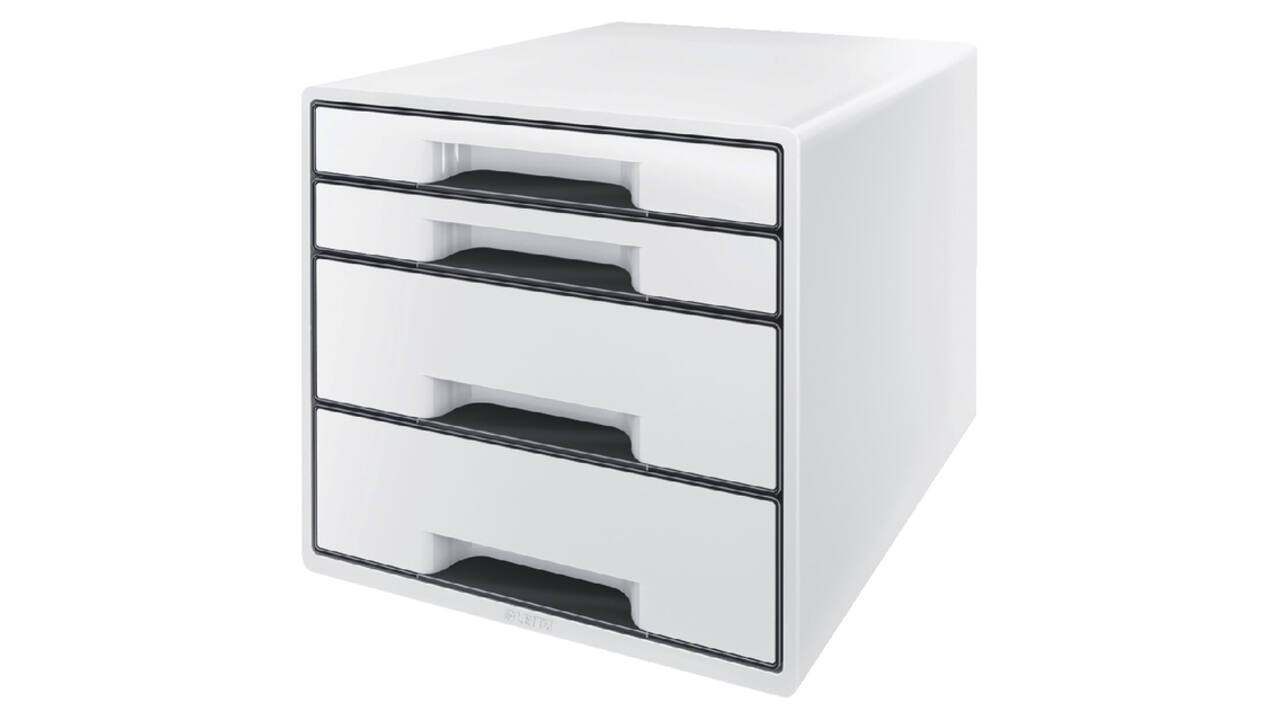 Ladenblok Leitz Wow CUBE A4 maxi 4 laden wit/zwart