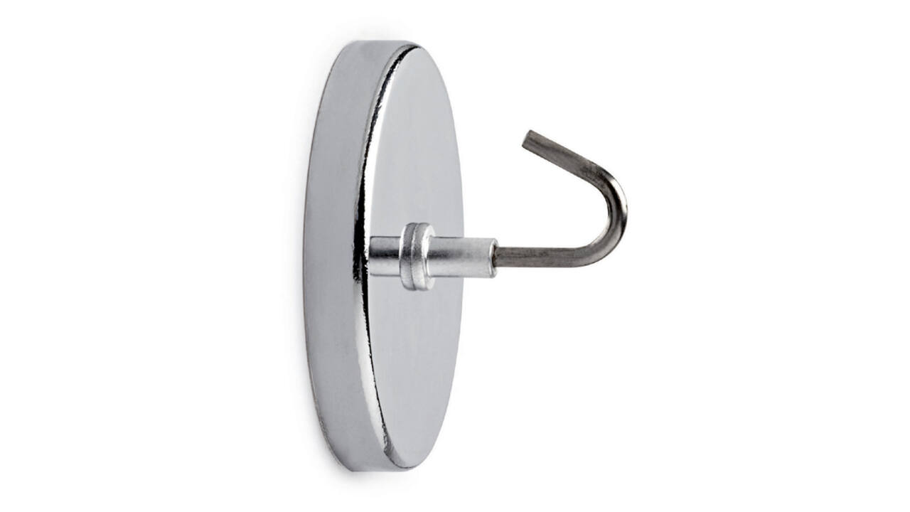 Magneet met haak MAUL Ø52mm trekkracht 9kg chroom