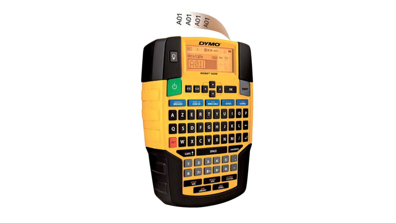 Labelprinter Dymo Rhino 4200 industrieel azerty 19mm geel
