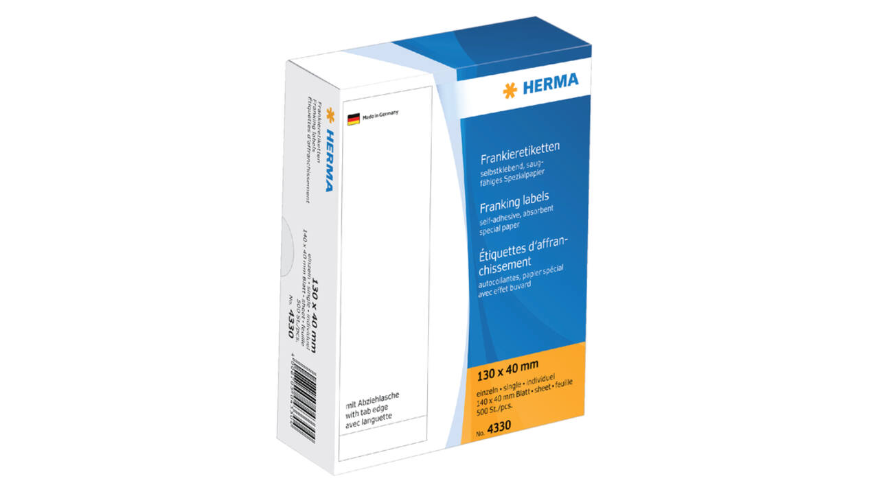 Frankeeretiket HERMA 4330 130x40mm 500 stuks