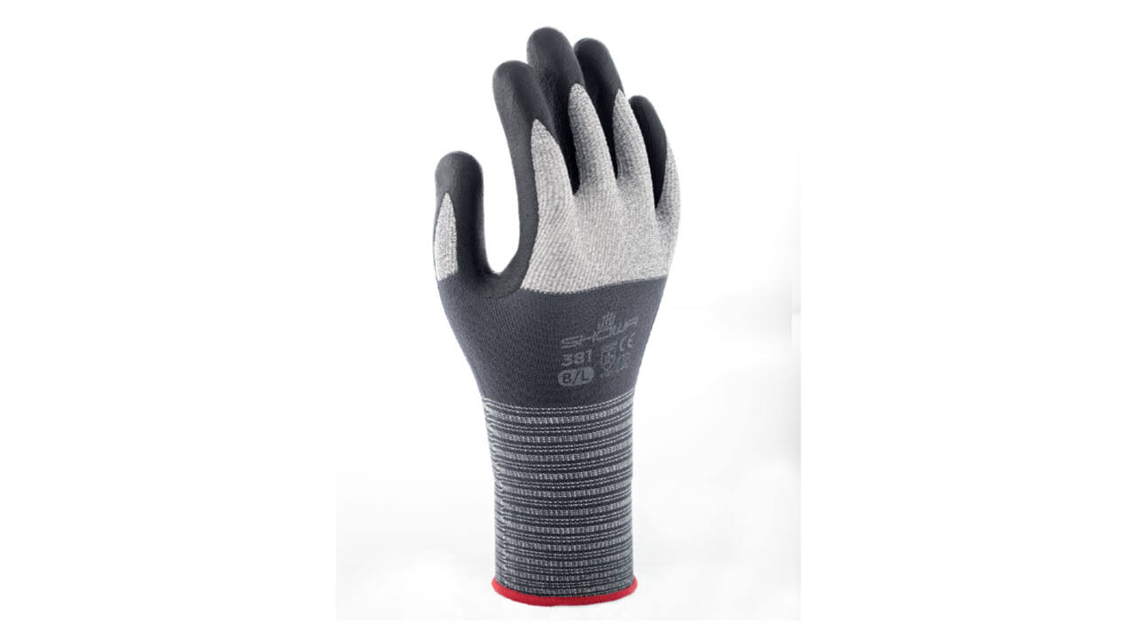 Handschoen Showa 381 grip nitril XL grijs