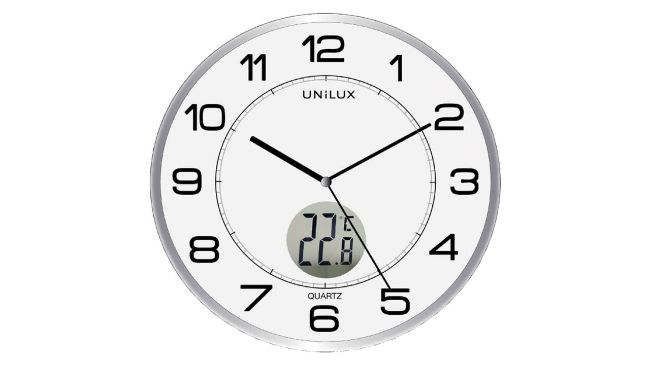 Wandklok Unilux Tempus Ø 30.5cm lichtgrijs/wit