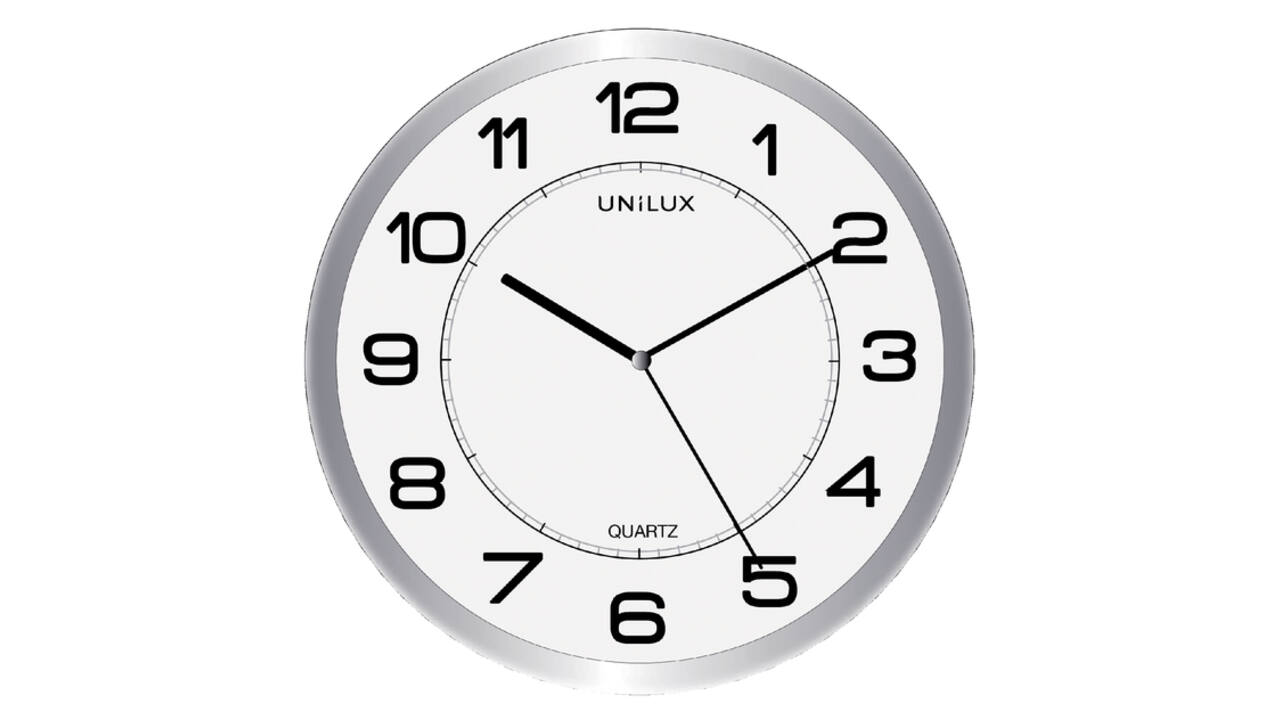 Wandklok Unilux Magnet Ø 30.5cm lichtgrijs/wit