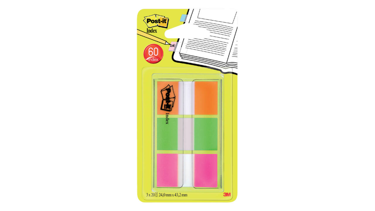 Indextabs Post-it 680 24mmx43.2mm assorti 60 tabs