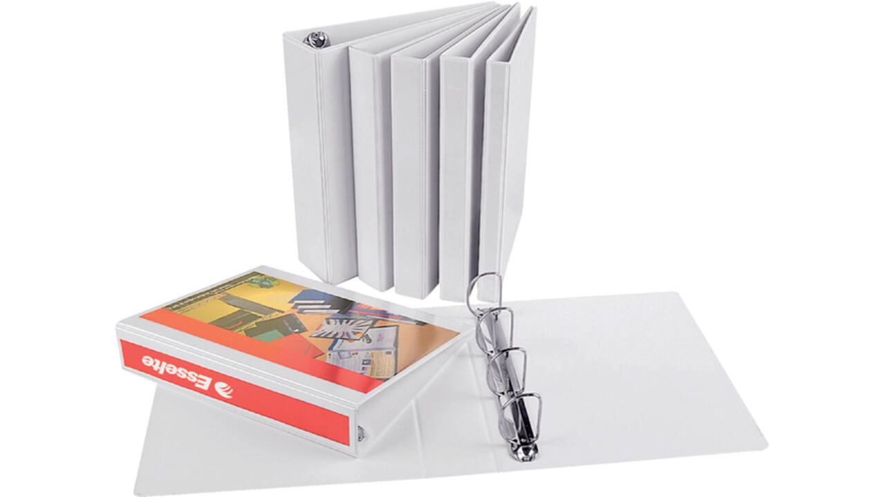 Presentatieringband Esselte Essentials panorama A4 4-rings D-mechaniek 30mm wit