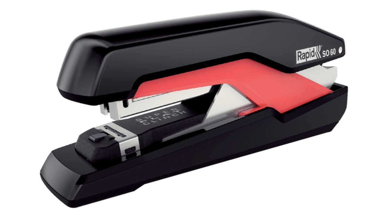 Bureaunietmachine Rapid Supreme fullstrip S1O60 60 vel zwart/rood