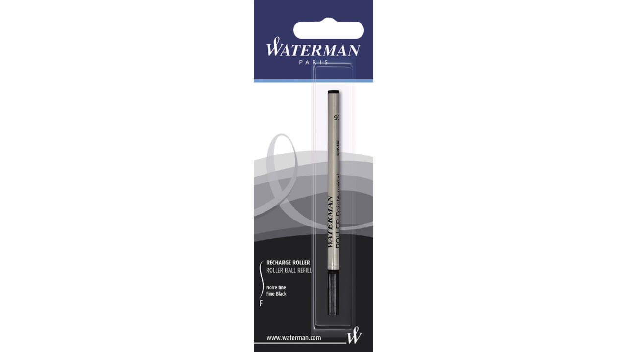 Rollerpenvulling Waterman fijn zwart blister à 1 stuk