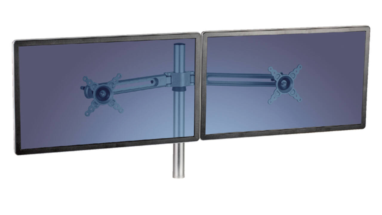 Zit-Sta monitorarm Fellowes dubbel zwart