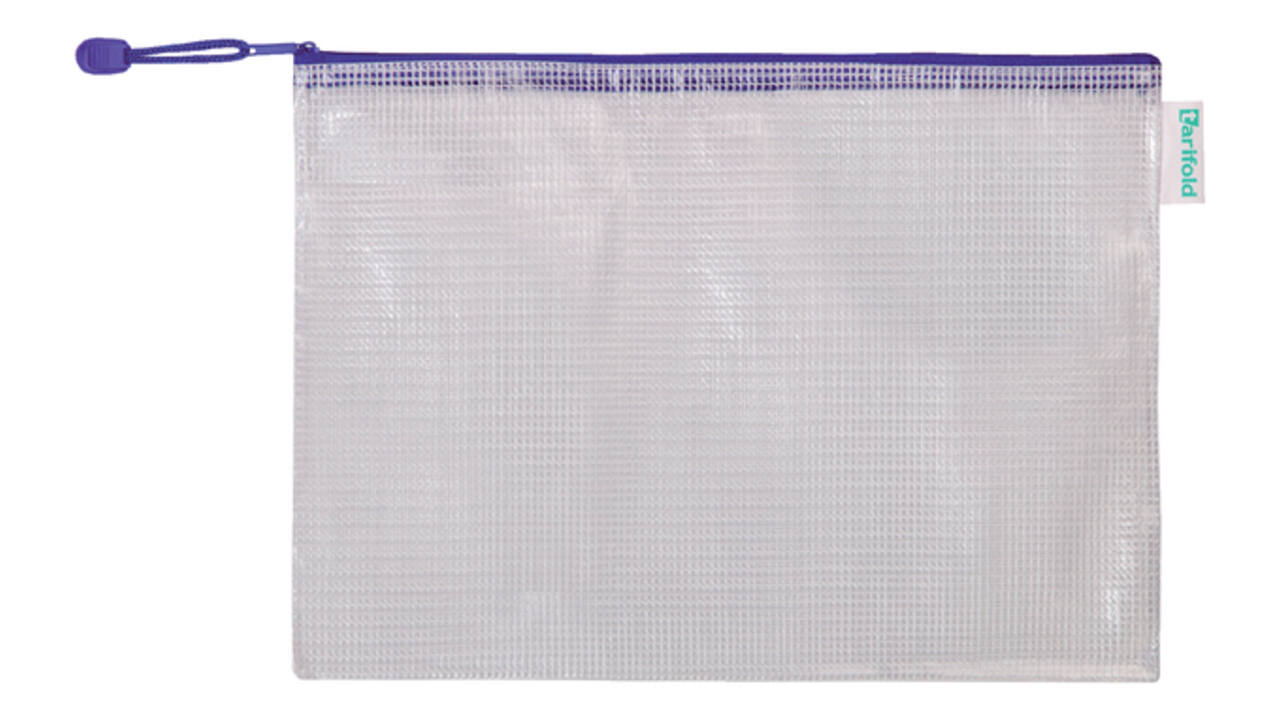 Opbergtas Tarifold met rits 330x240mm PVC blauw