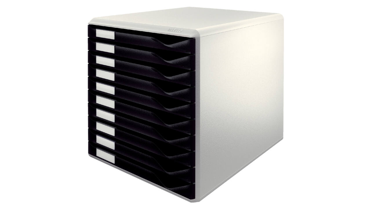 Ladenblok Leitz A4 10 laden zwart/wit