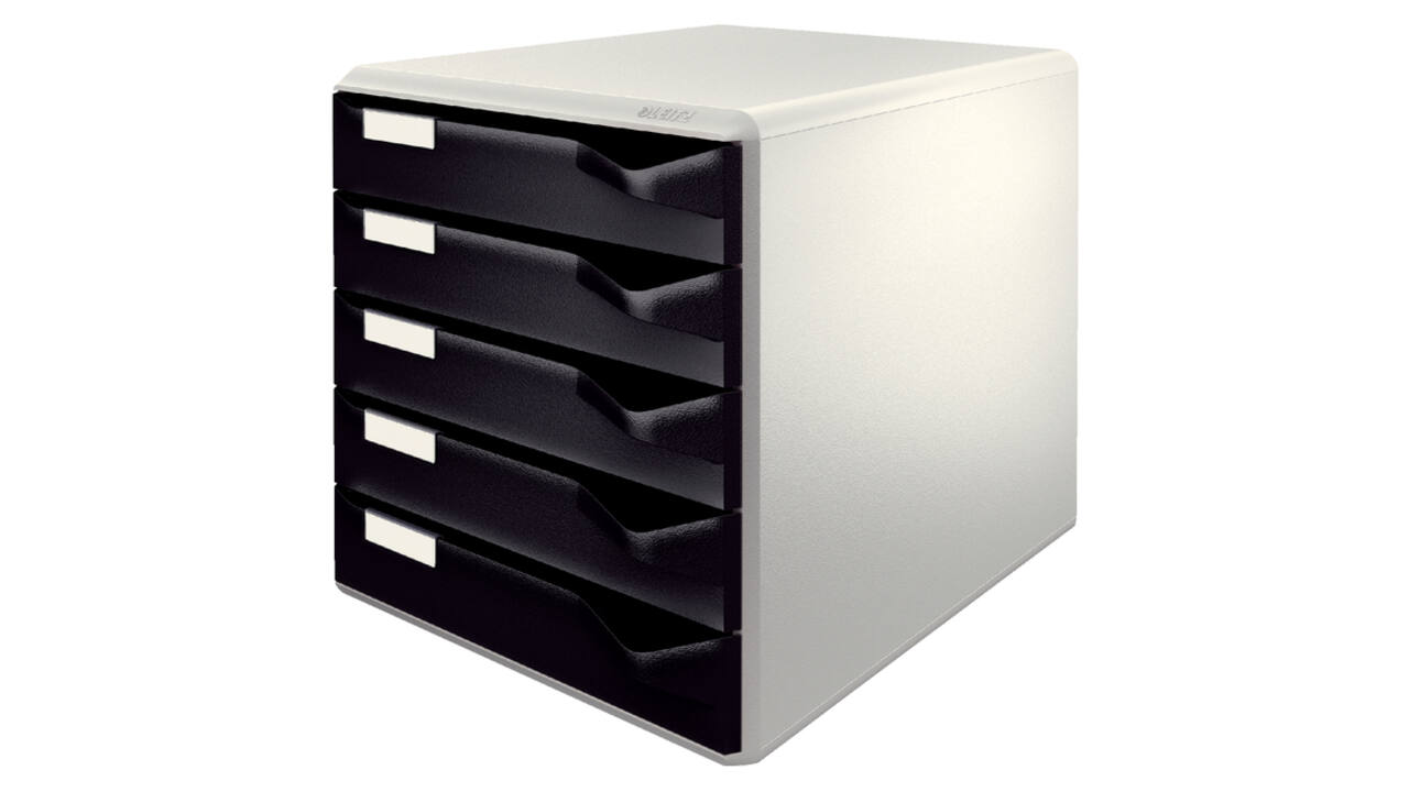 Ladenblok Leitz A4 5 laden zwart/wit