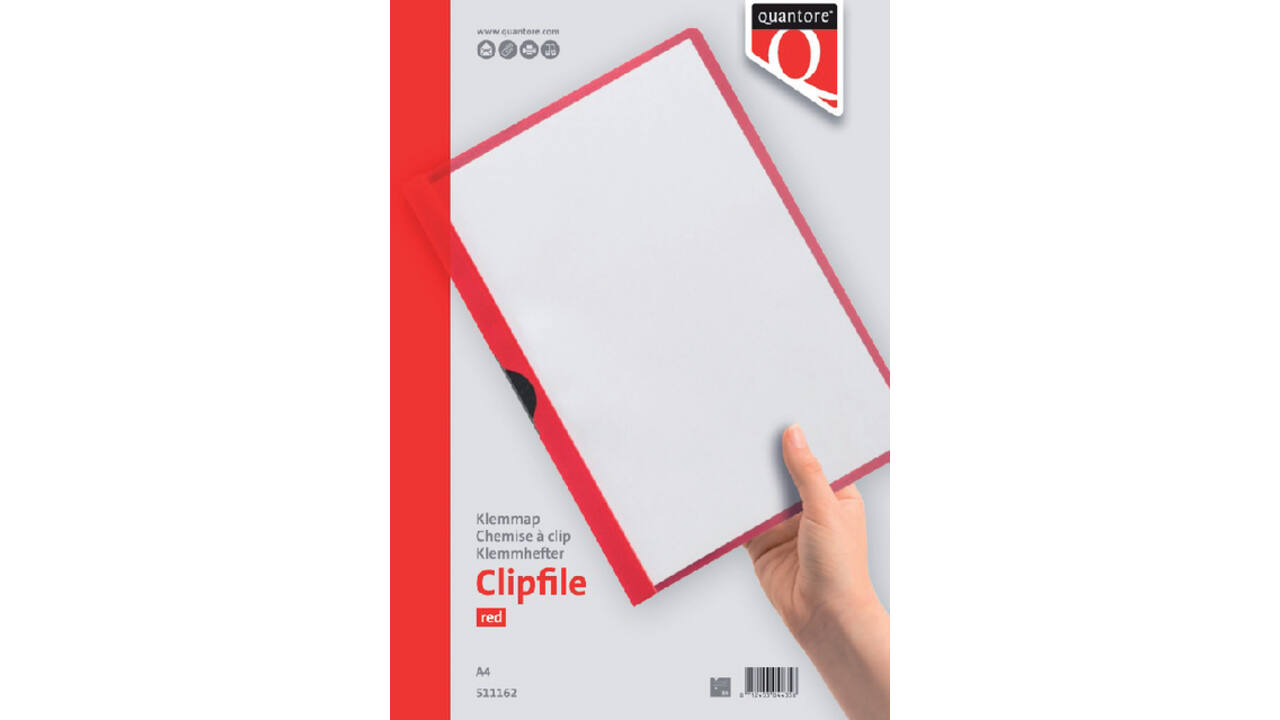 Klemmap Quantore A4 3mm rood