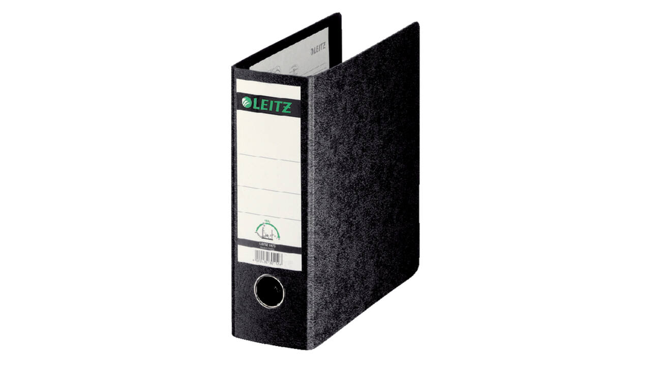 Ordner Leitz 1075 180° 77mm karton A5 recht zwart