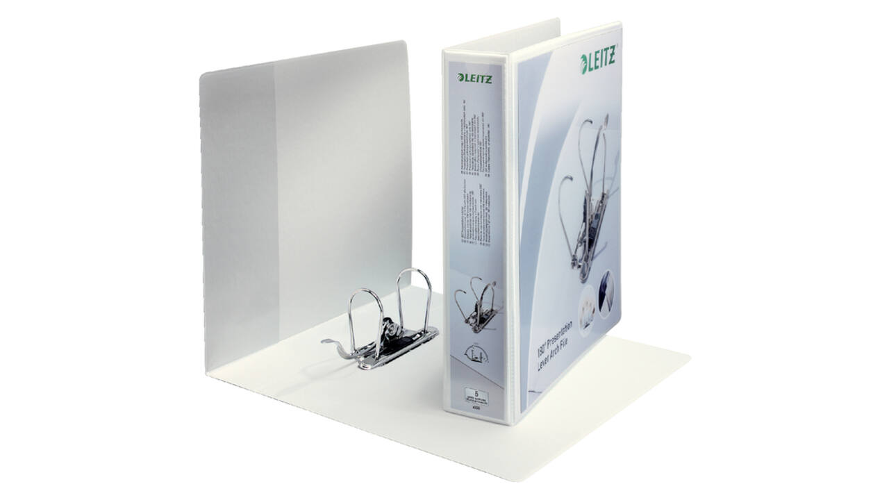 Ordner Leitz 4226 panorama 180° 75mm PP A4 maxi 3tas wit