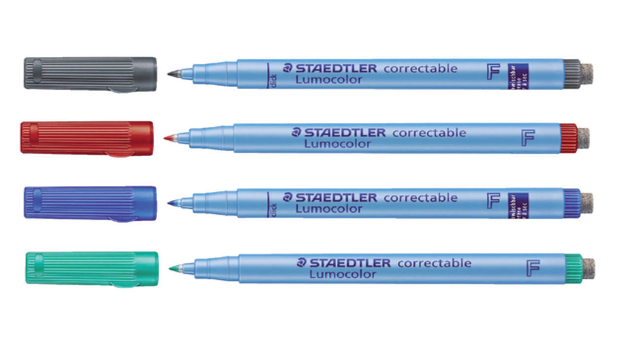 Viltstift Staedtler Lumocolor 305 non permanent correctable F zwart