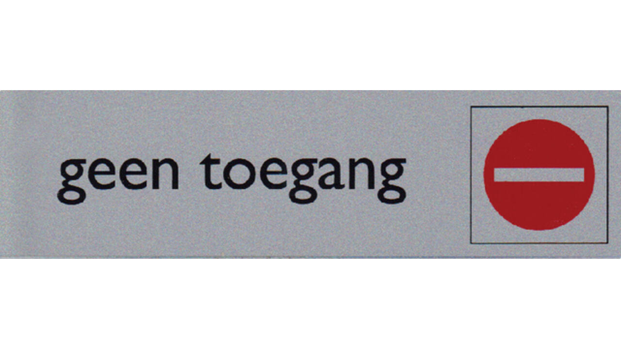 Infobord pictogram geen toegang 165x44mm