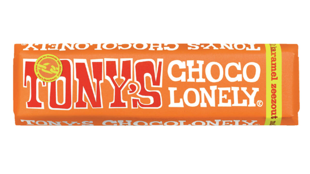 Chocolade Tony's Chocolonely karamel zeezout reep 47gr