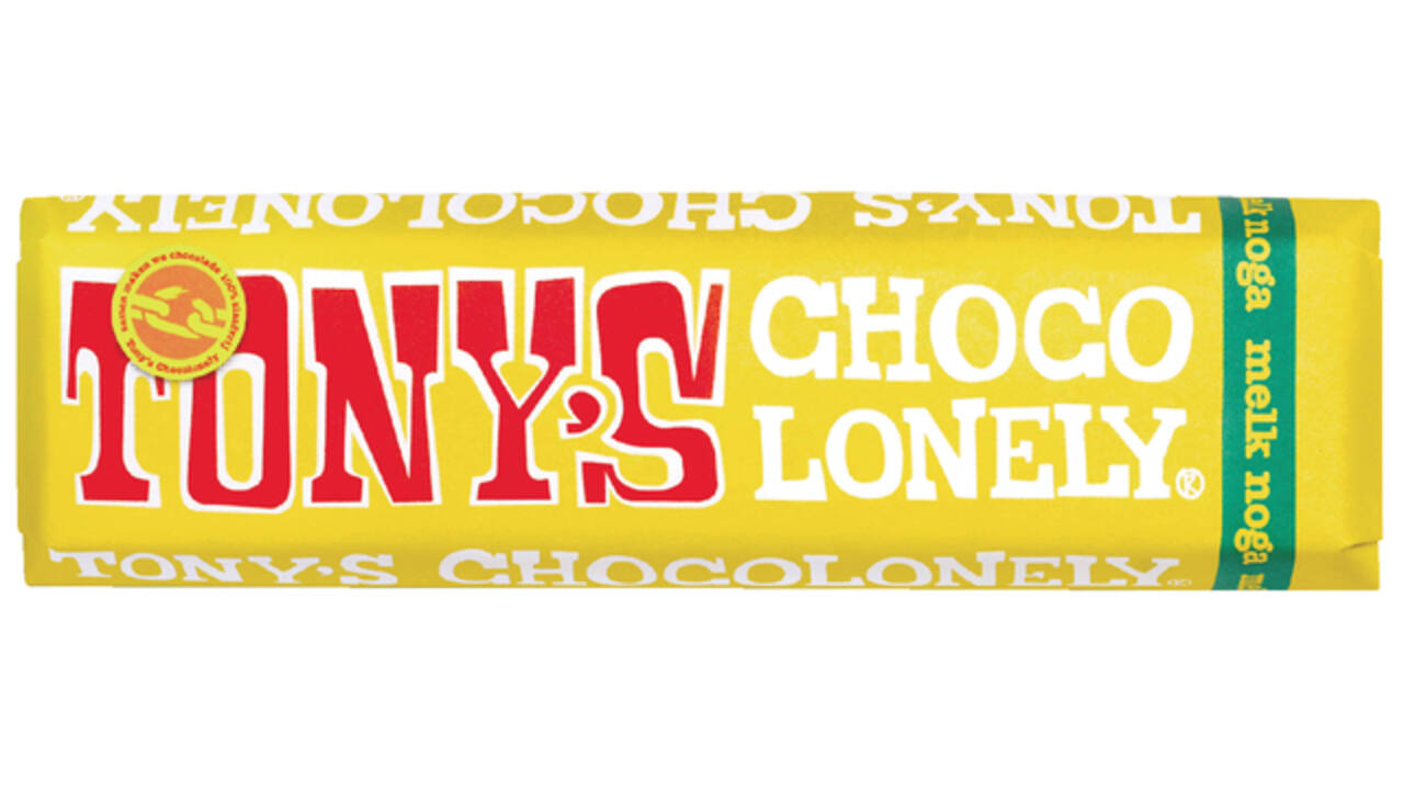 Chocolade Tony's Chocolonely melk noga reep 47gr