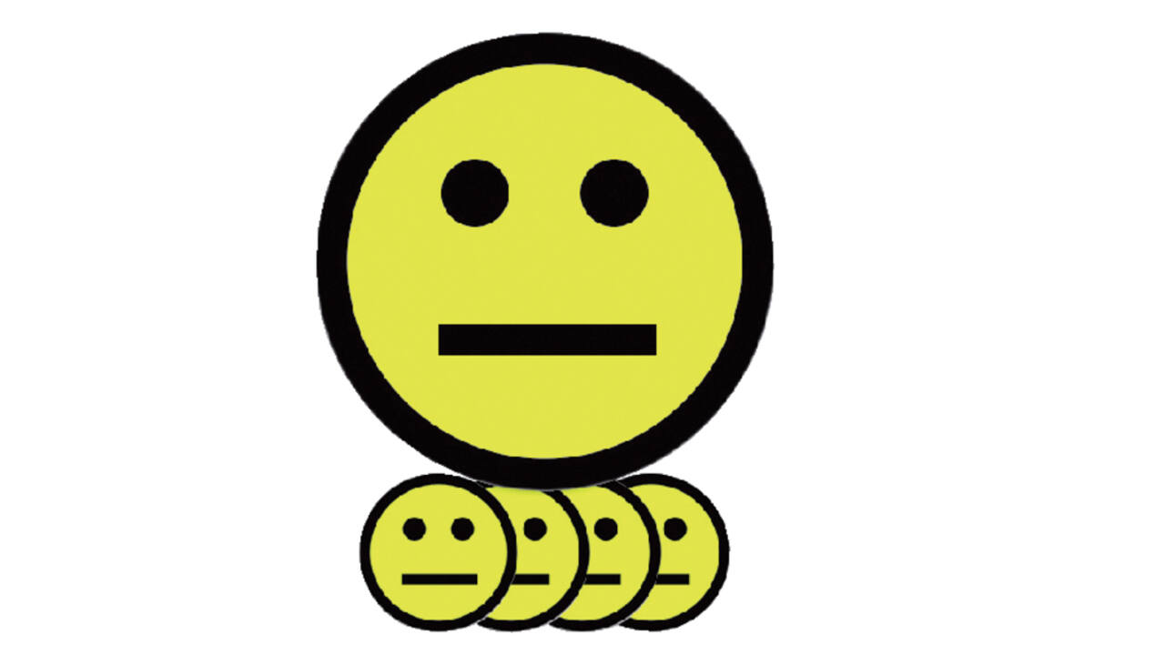 Magneet smiley 50mm emotie neutraal geel 5 stuks