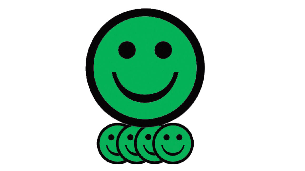 Magneet smiley 50mm emotie blij groen 5 stuks