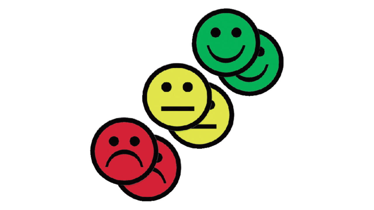 Magneet smiley 50mm 2x geel 2x groen 2x rood