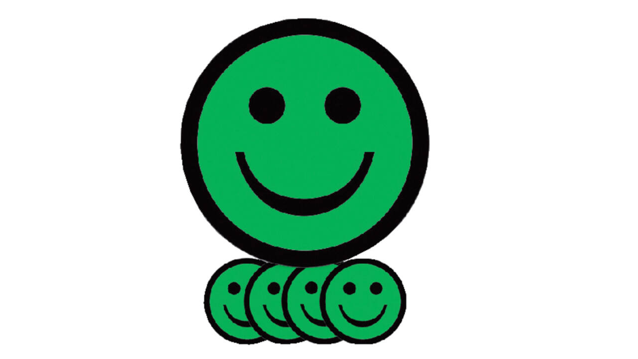 Magneet smiley 75mm emotie blij groen 5 stuks