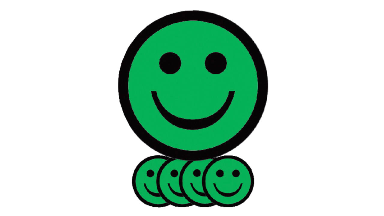 Magneet smiley 25mm emotie blij groen 5 stuks