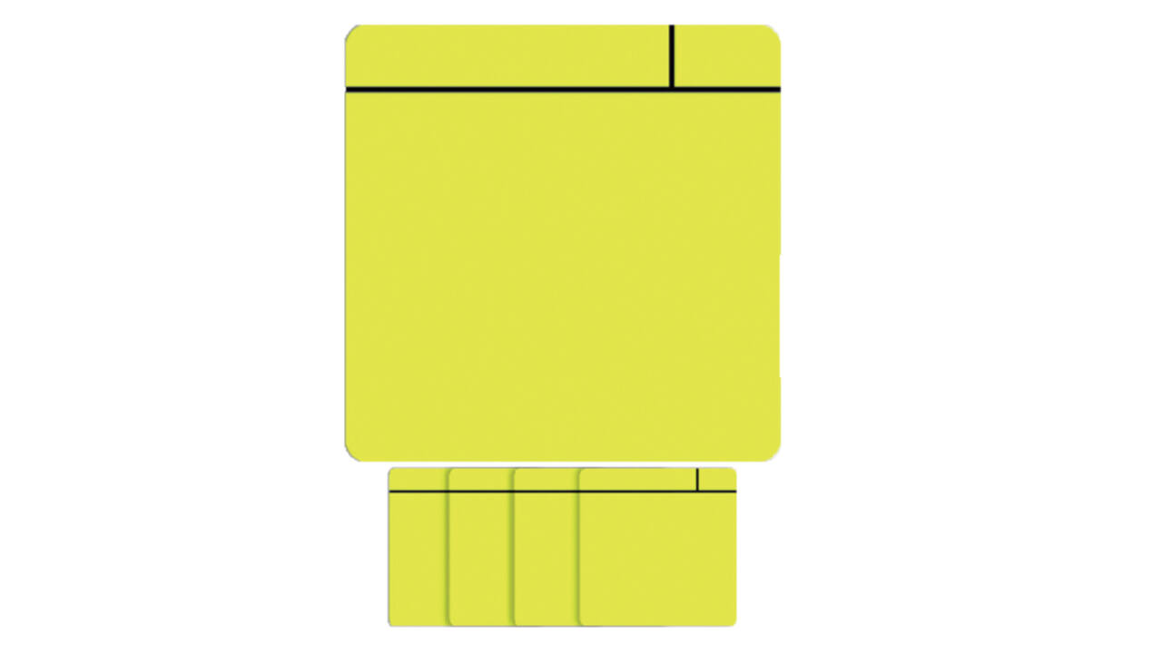 Magneet scrum 75x75mm geel 5 stuks