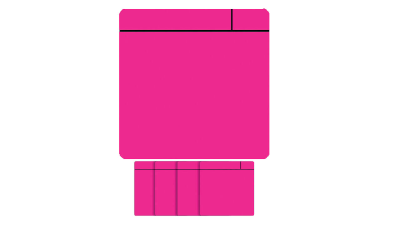 Magneet scrum 75x75mm roze 5 stuks