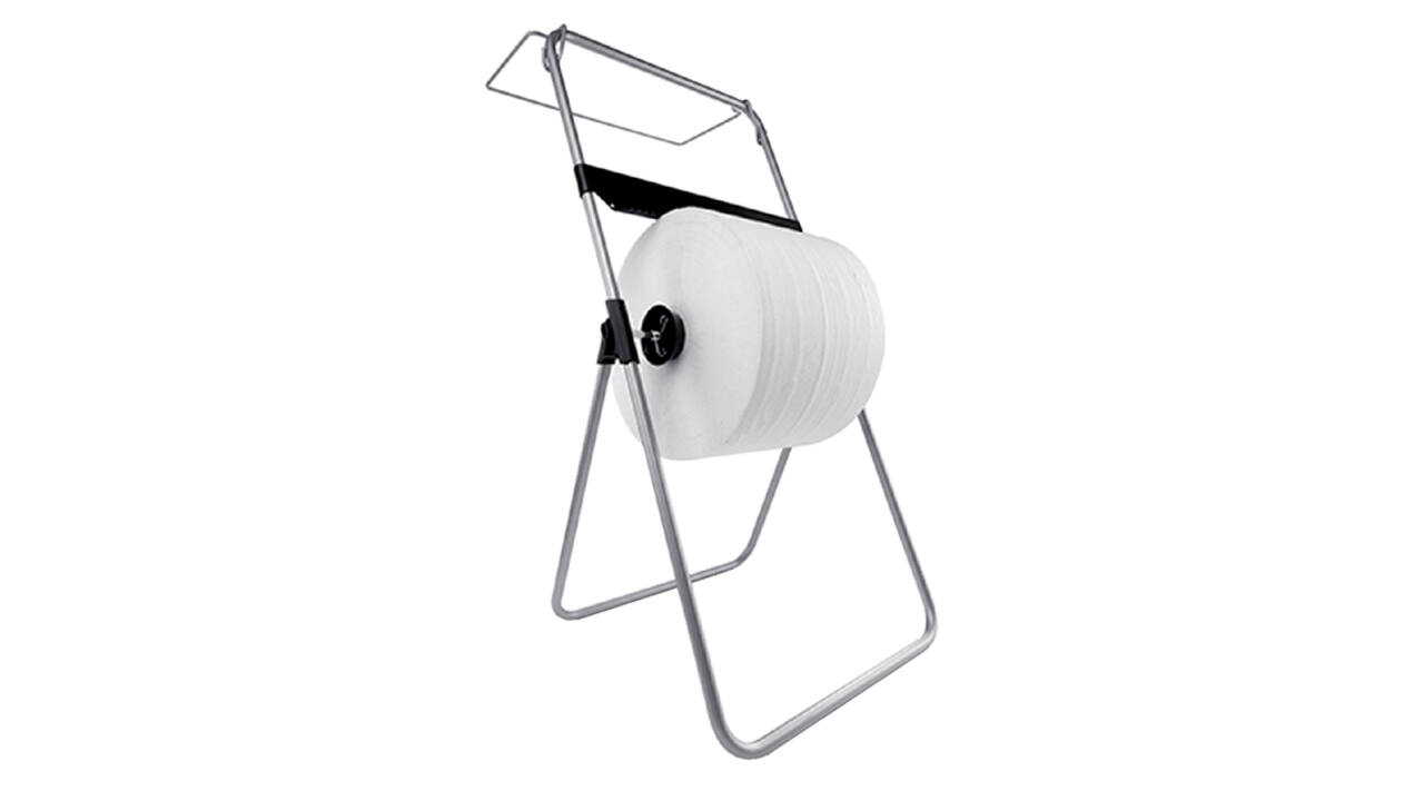 Poetspapierdispenser Satino CR1 vloerstandaard zilver 332370