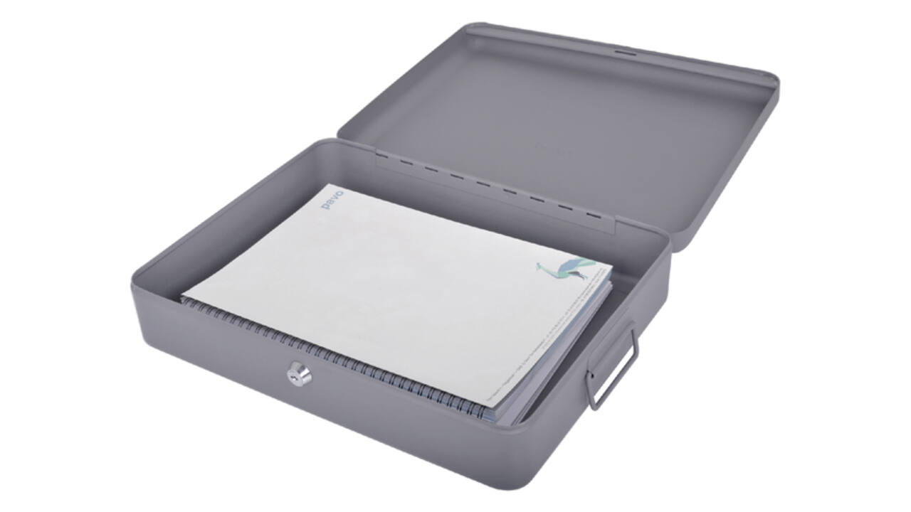 Documentenkist Pavo 370x280x90mm donkergrijs