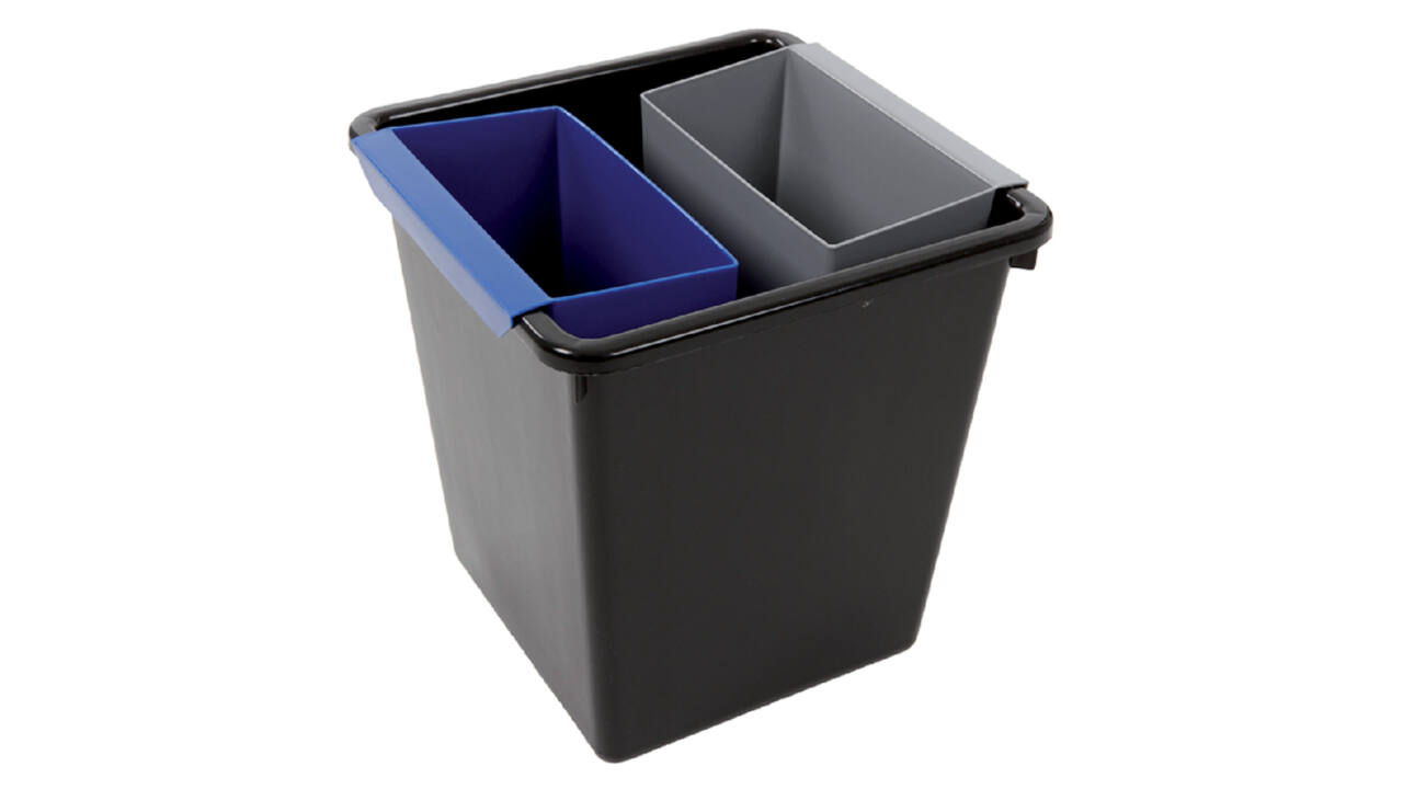 Inzetbak voor vierkante tapse papierbak blauw