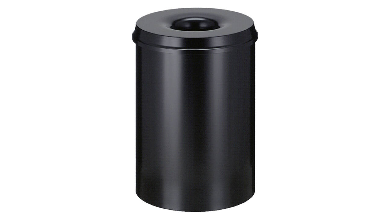Papierbak met vlamdover Vepabins 30liter Ø33.5cm zwart