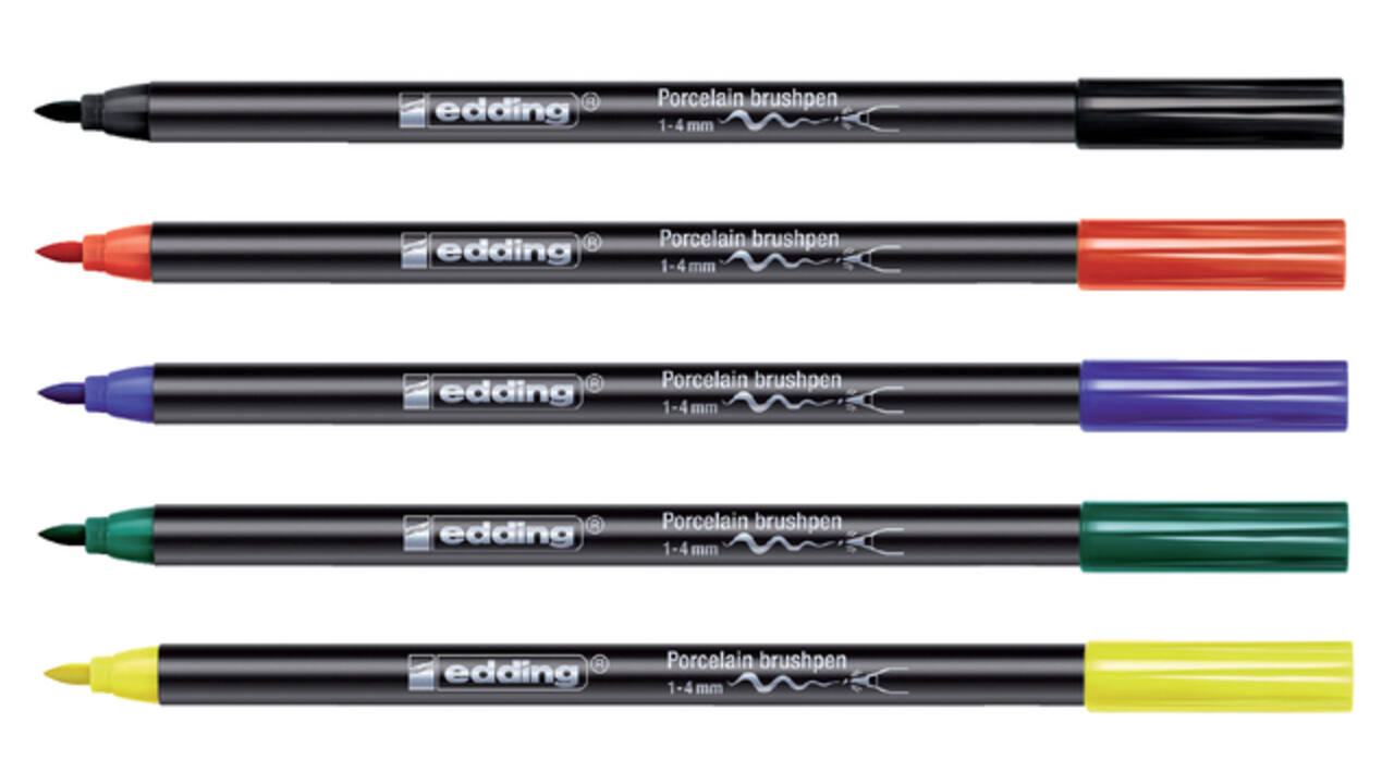 Brushpen edding 4200 porselein blauw